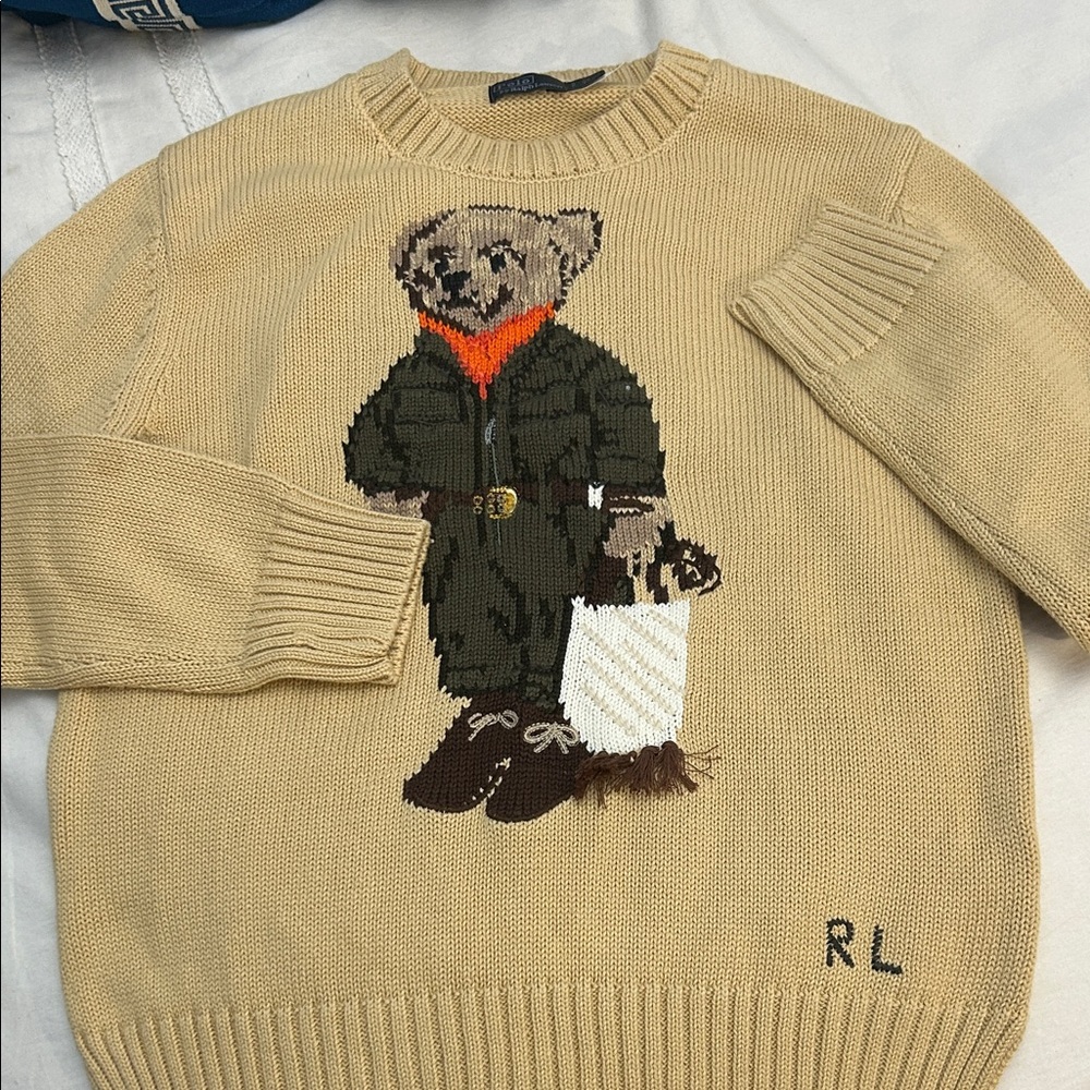 Ralph inspired Beige Sweater with Bear